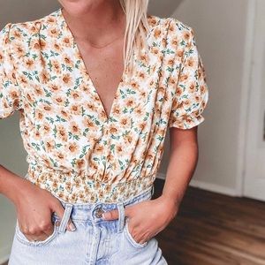 Yellow floral top small